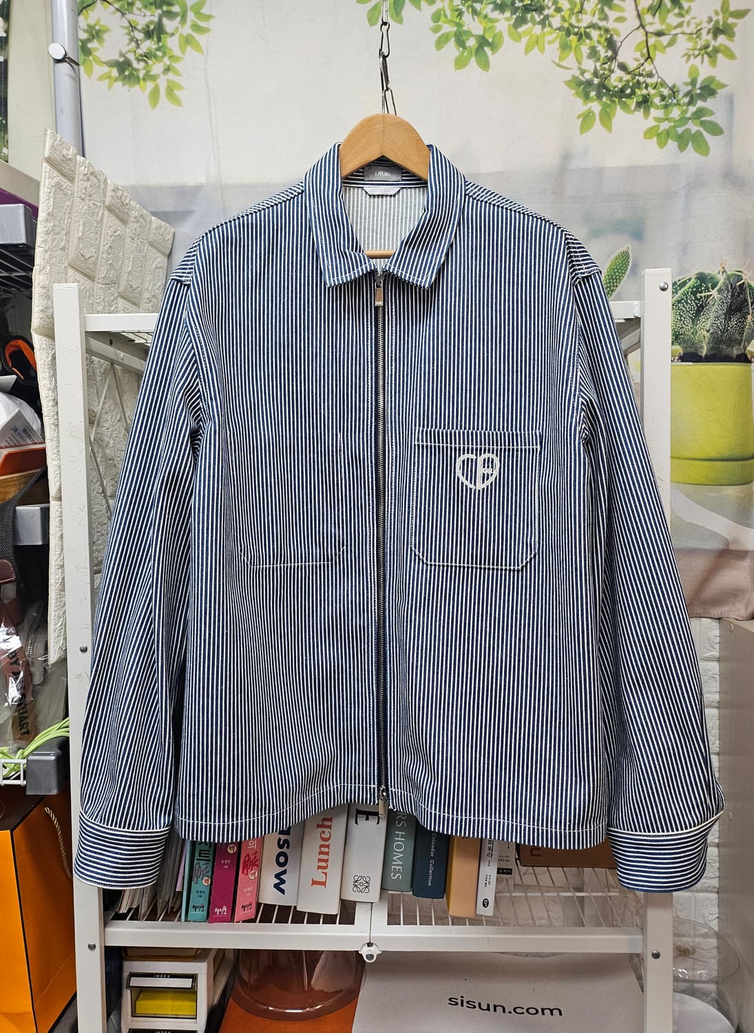 디올 CD하트 스트라이프 남성 데님자켓 110 집업 명품자켓 MM08 상품이미지1