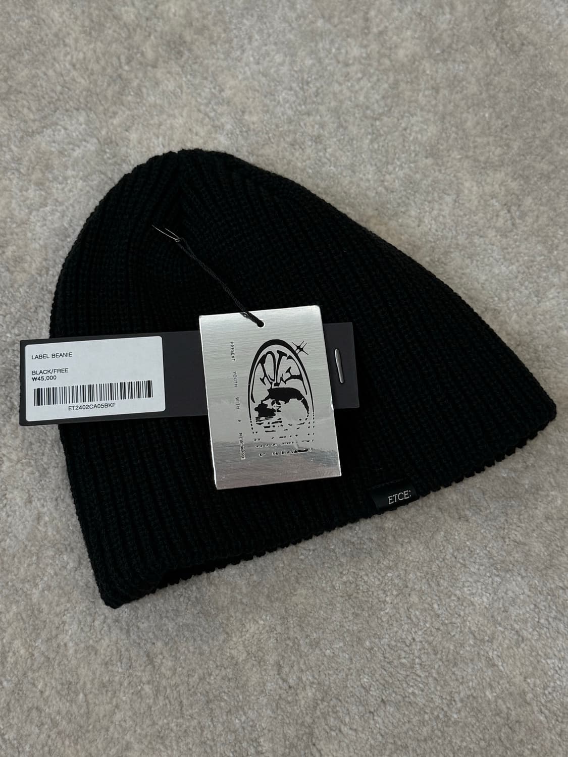 [이티씨이] 레이블 비니 블랙 (새상품) 상품이미지3