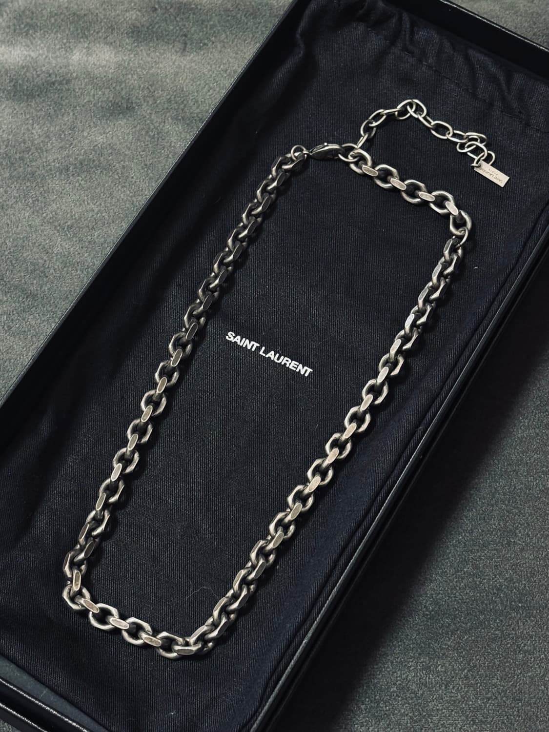 생로랑 실버 볼드 체인 목걸이 상품이미지4