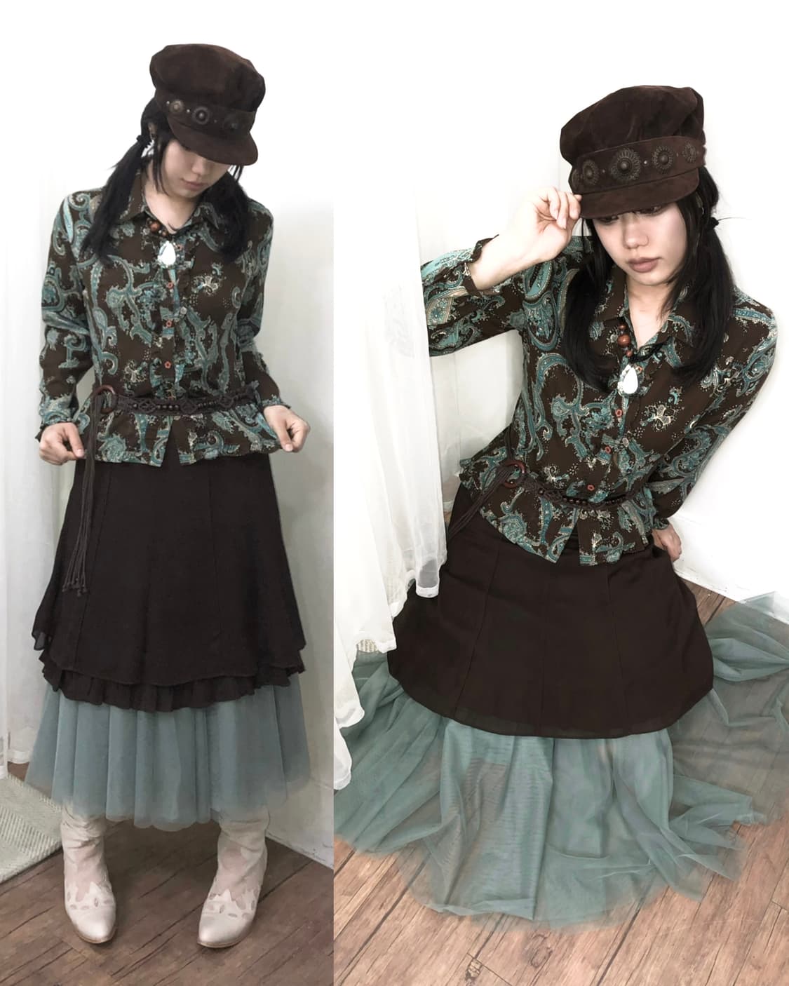 mint choco paisley pattern set  상품이미지2