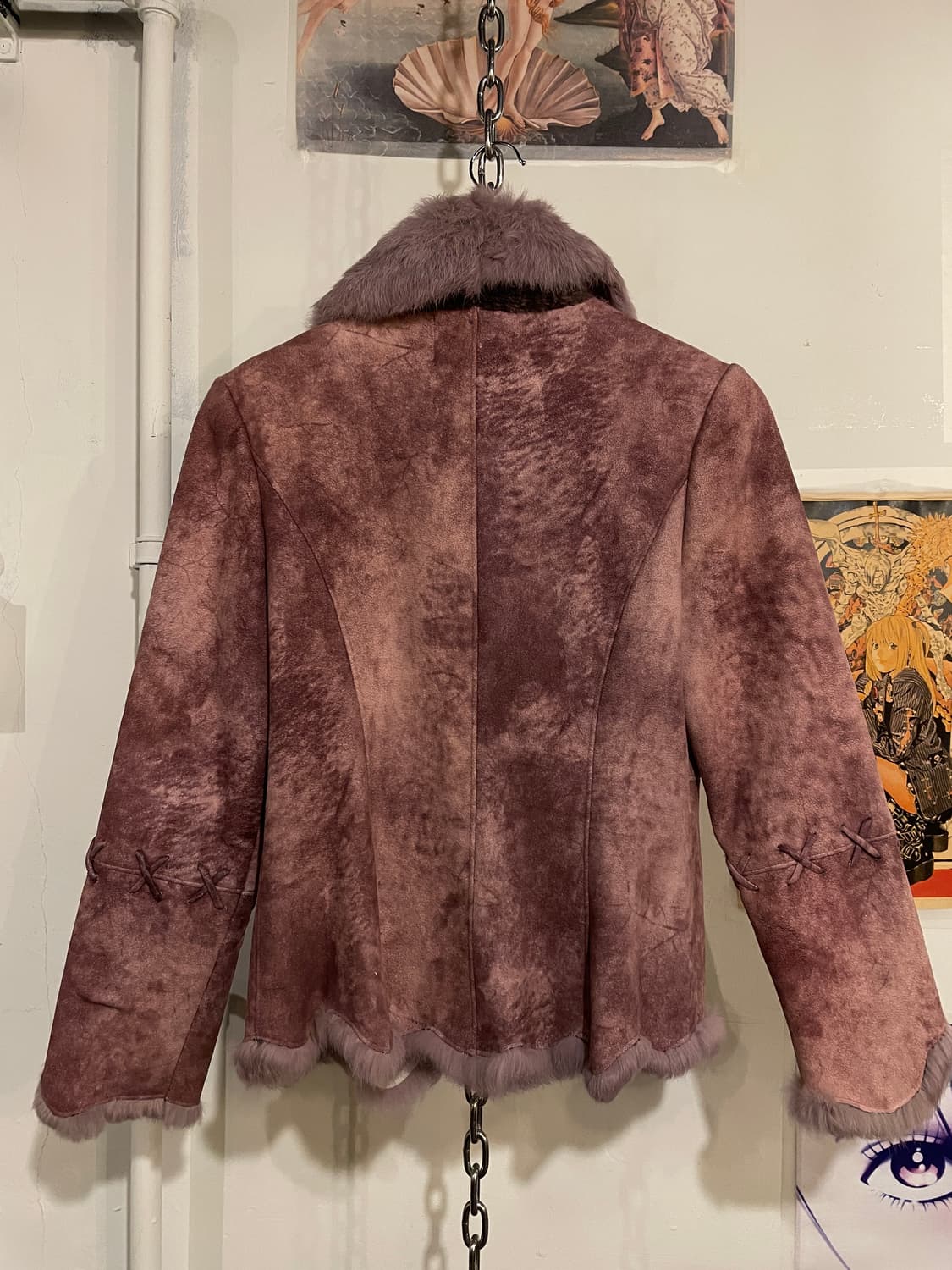 퍼플 퍼 핑크 무스탕 자켓 갸루 y2k 오리엔탈 상품이미지7