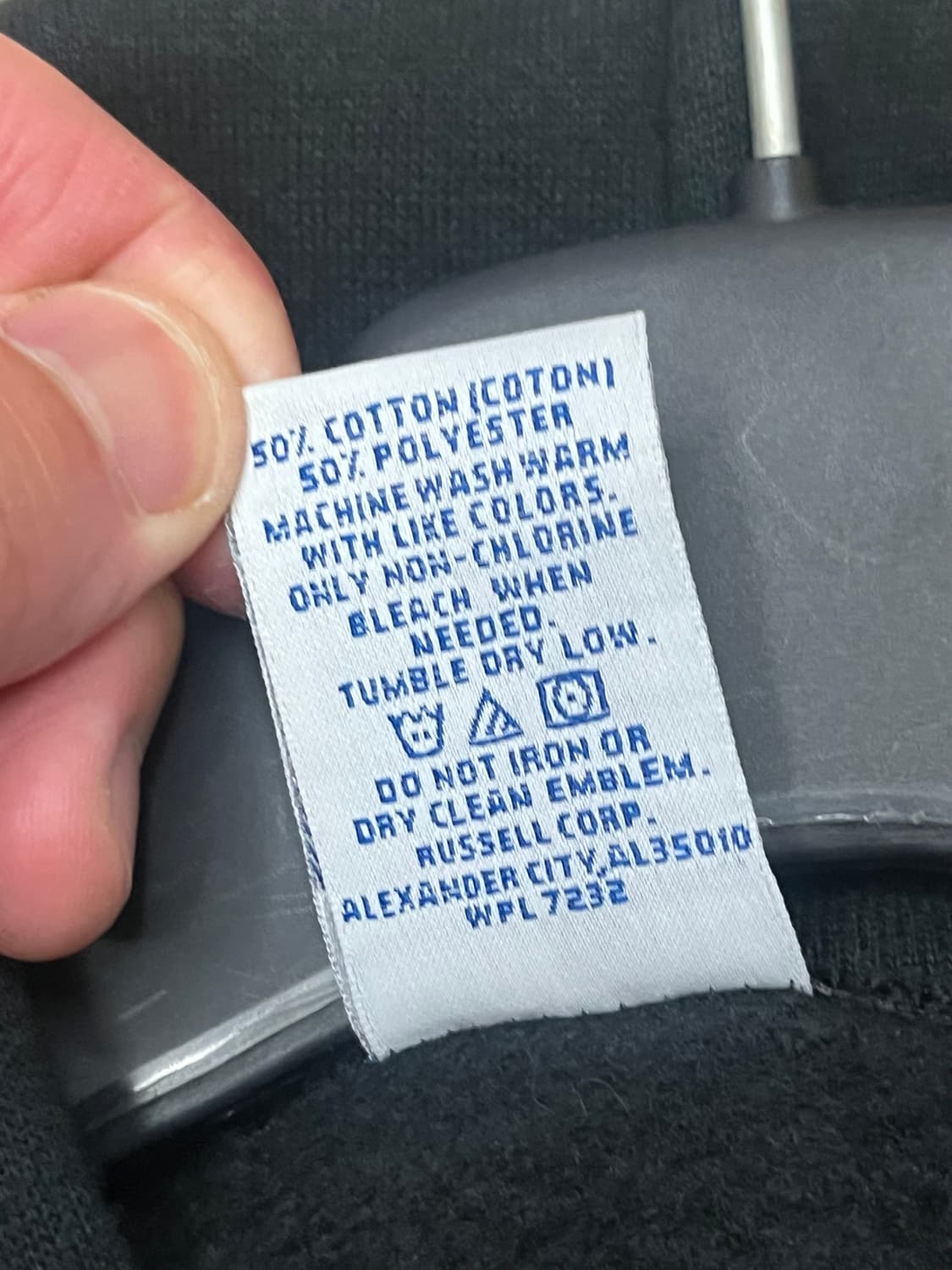 [XL] 러셀 블랭크 후드티 블랙 상품이미지4