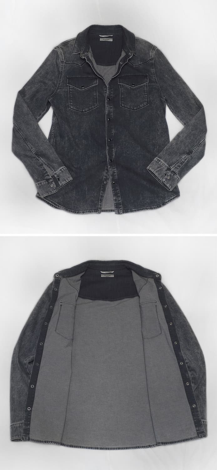 발렌티노 워시드 데님 웨스턴 셔츠 버튼 자켓 (48 / 100) 상품이미지2