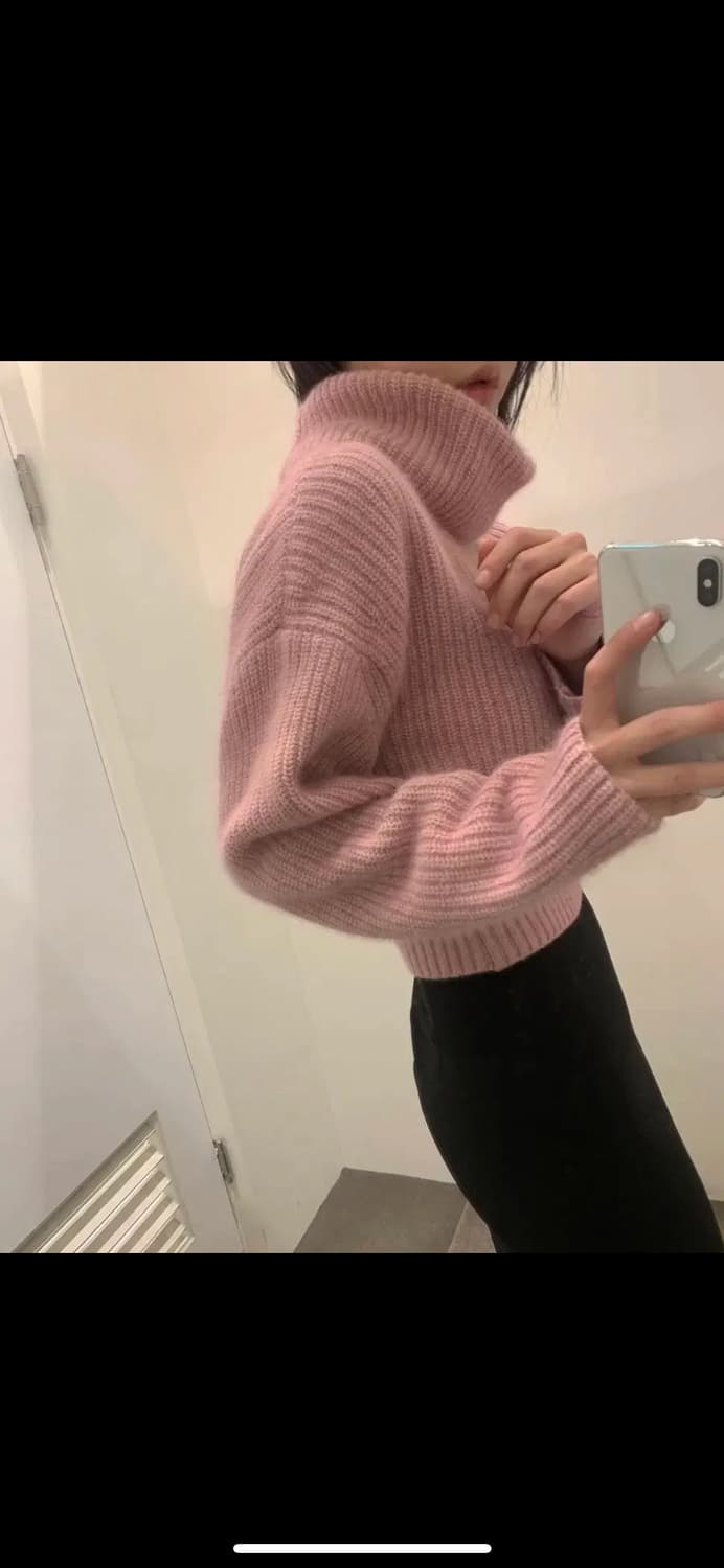 블러썸에이치컴퍼니 루엔 리버시블 니트 가디건/터틀넥 블랙 상품이미지5