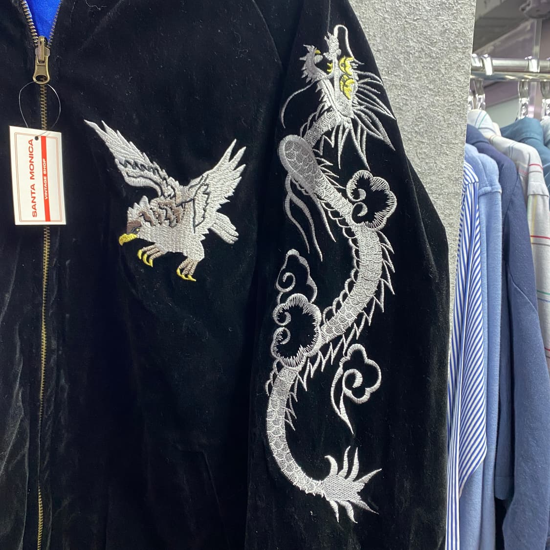 빈티지 블랙 벨벳 리버시블 스카쟌 자켓 B4010 상품이미지4