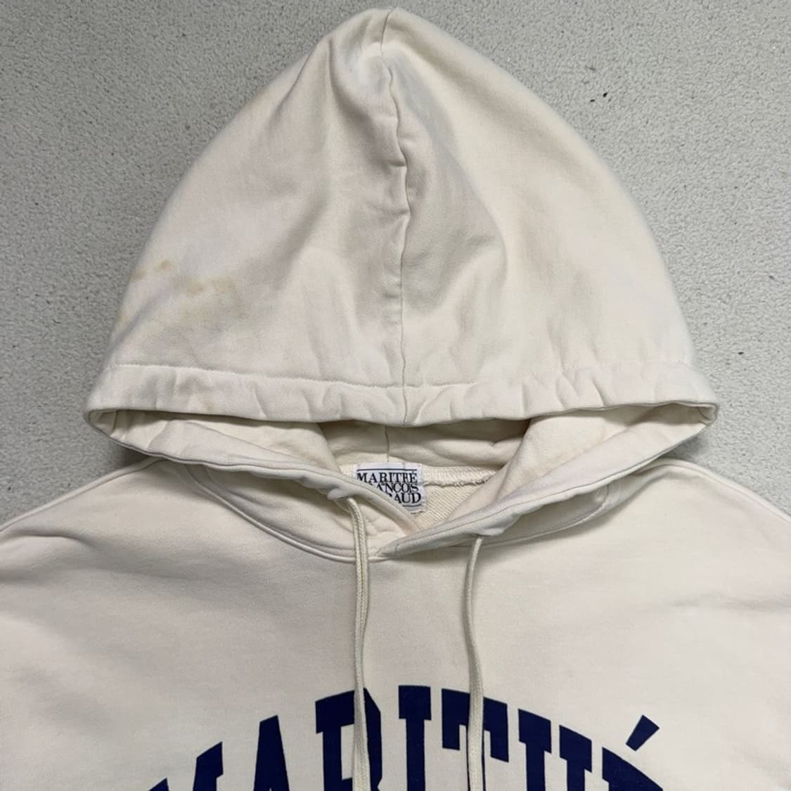 마리떼 프랑소와 저버 클래식 로고 후드 티셔츠 크림 XL 상품이미지5