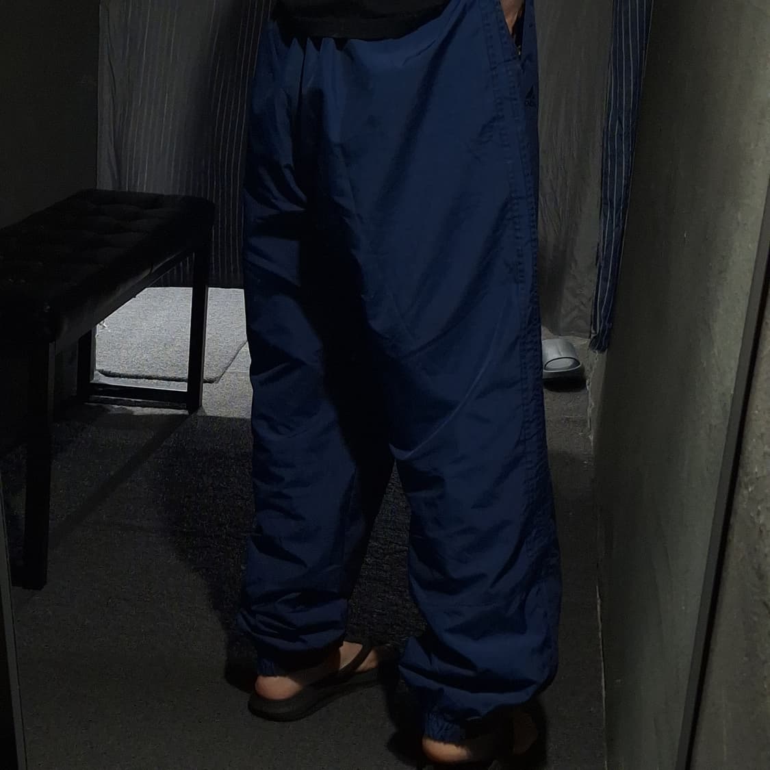 아디다스 90s 딥블루 로고 삼선 오픈햄 올드스쿨 밴딩 조거팬츠 트랙팬츠 상품이미지1