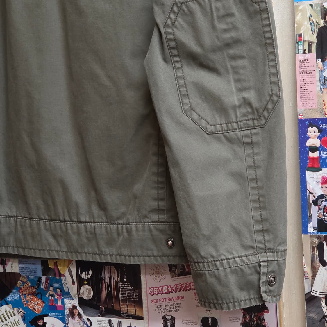 빈티지 포켓 포인트 카키 코튼 워크 자켓 상품이미지7