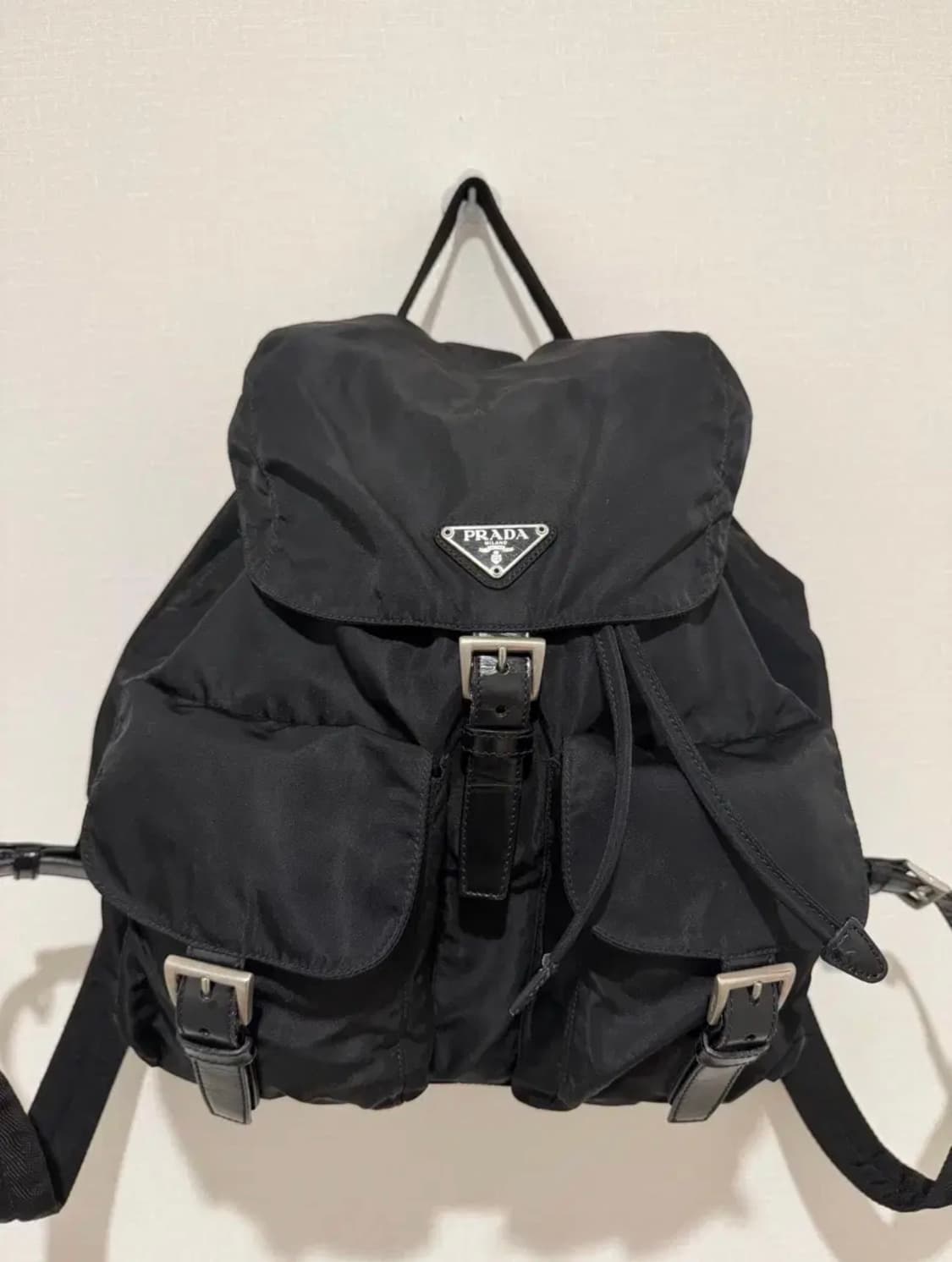 정품 프라다 포코노 나일론 블랙 투포켓 백팩 상품이미지8