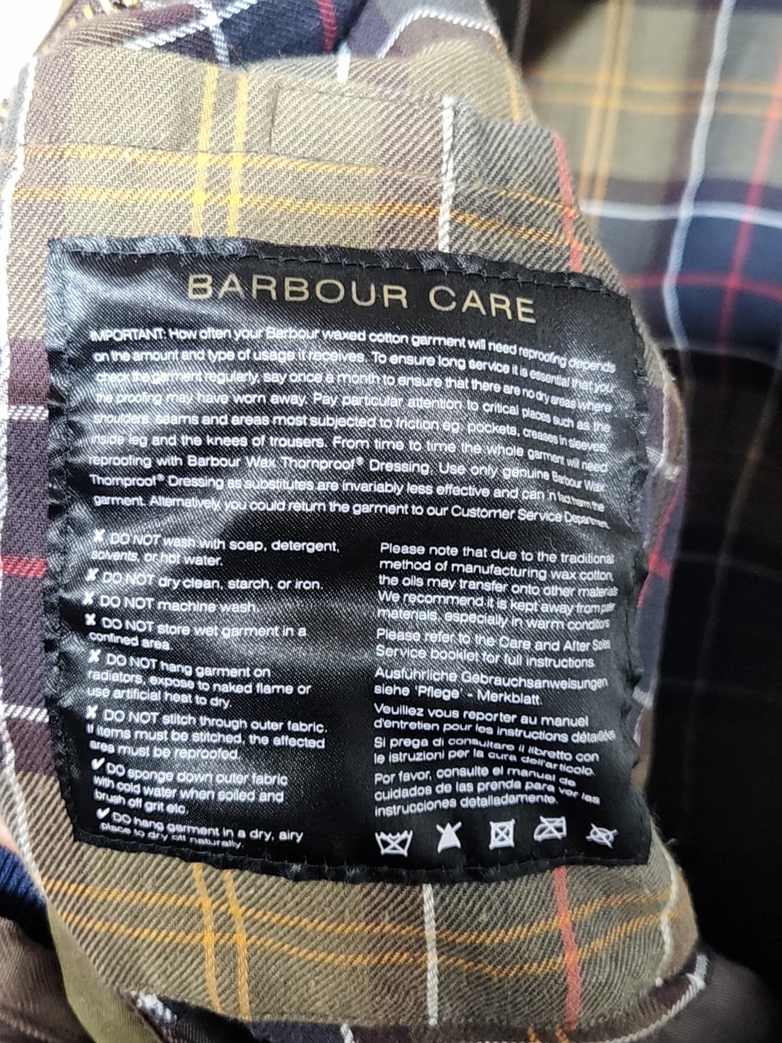 (S) 바버 왁스자켓 클래식비데일 왁싱점퍼 매장판 빈티지  상품이미지4