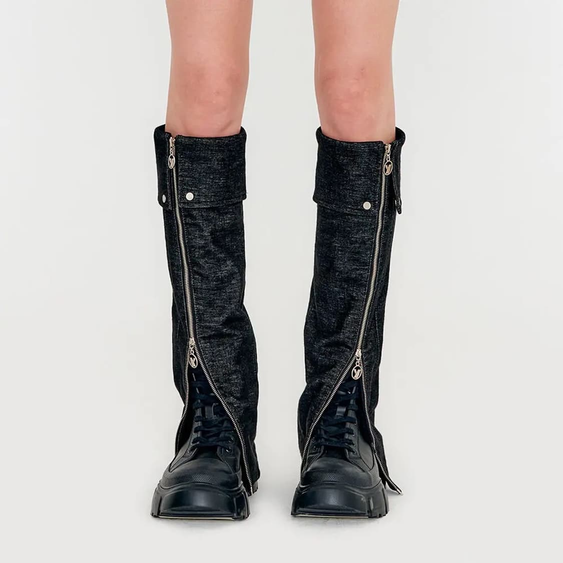 YUSE - DENIM TWO WAY ZIPPER LEG WARMER 상품이미지1