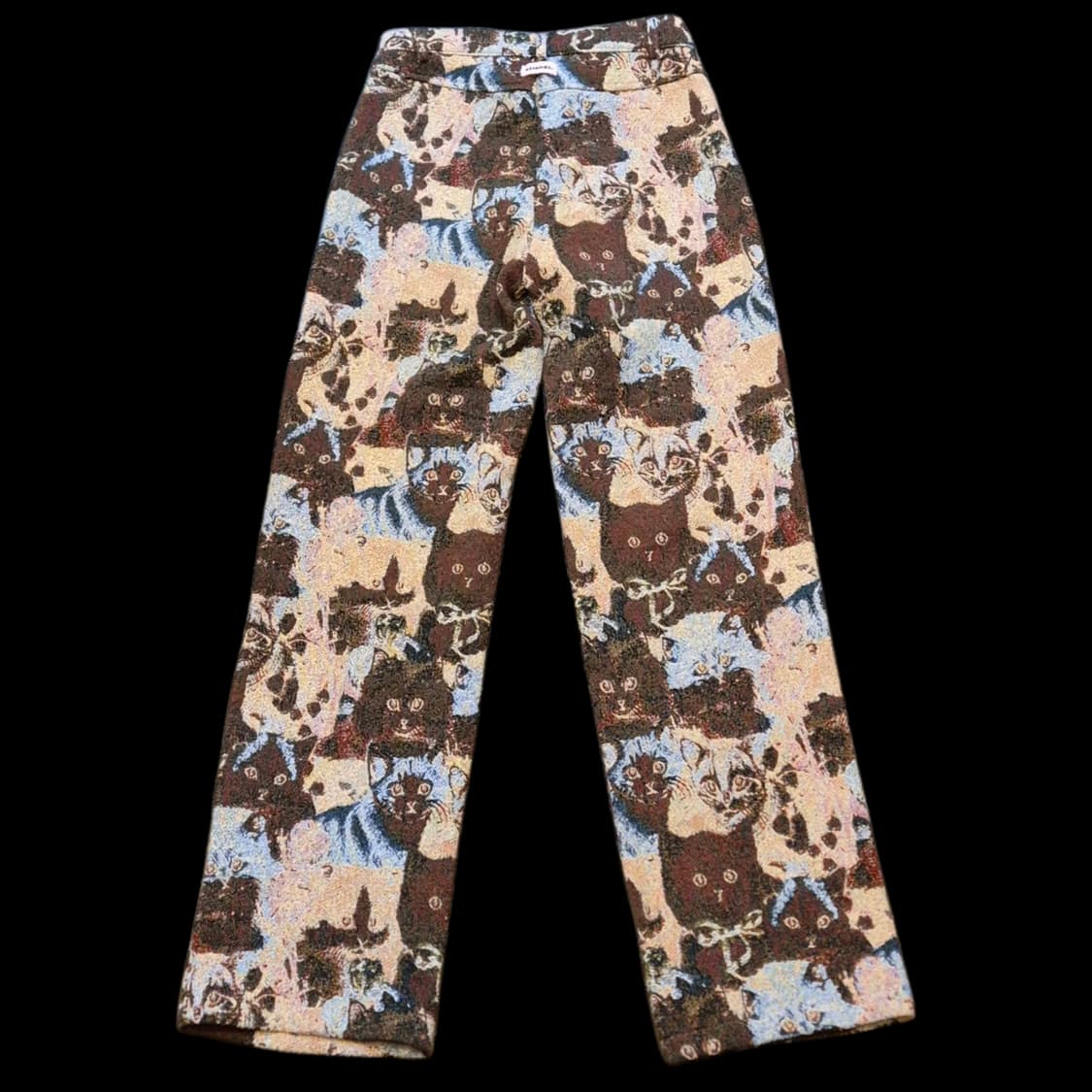 여성25~26인치 두툼한 고양이자수 팬츠 상품이미지2