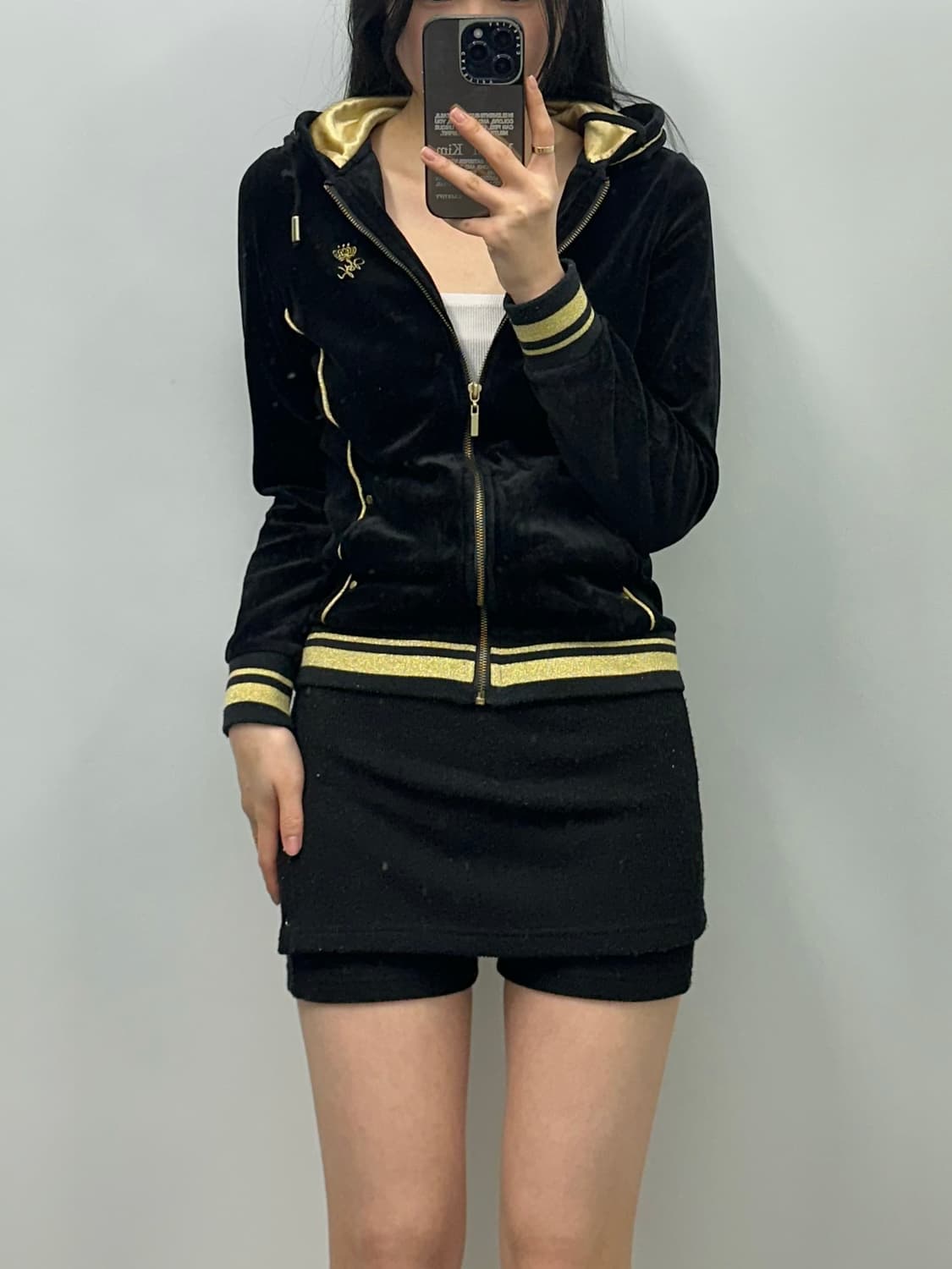 Vintage 빈티지 y2k 와투케 벨루어 벨벳 후드집업 상품이미지1