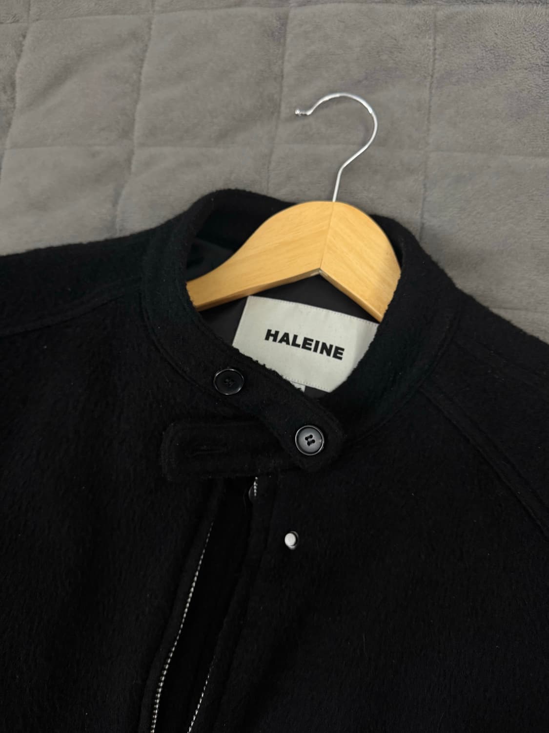 알렌느 24fw 알파카 바이커 자켓 블랙 2size 상품이미지1