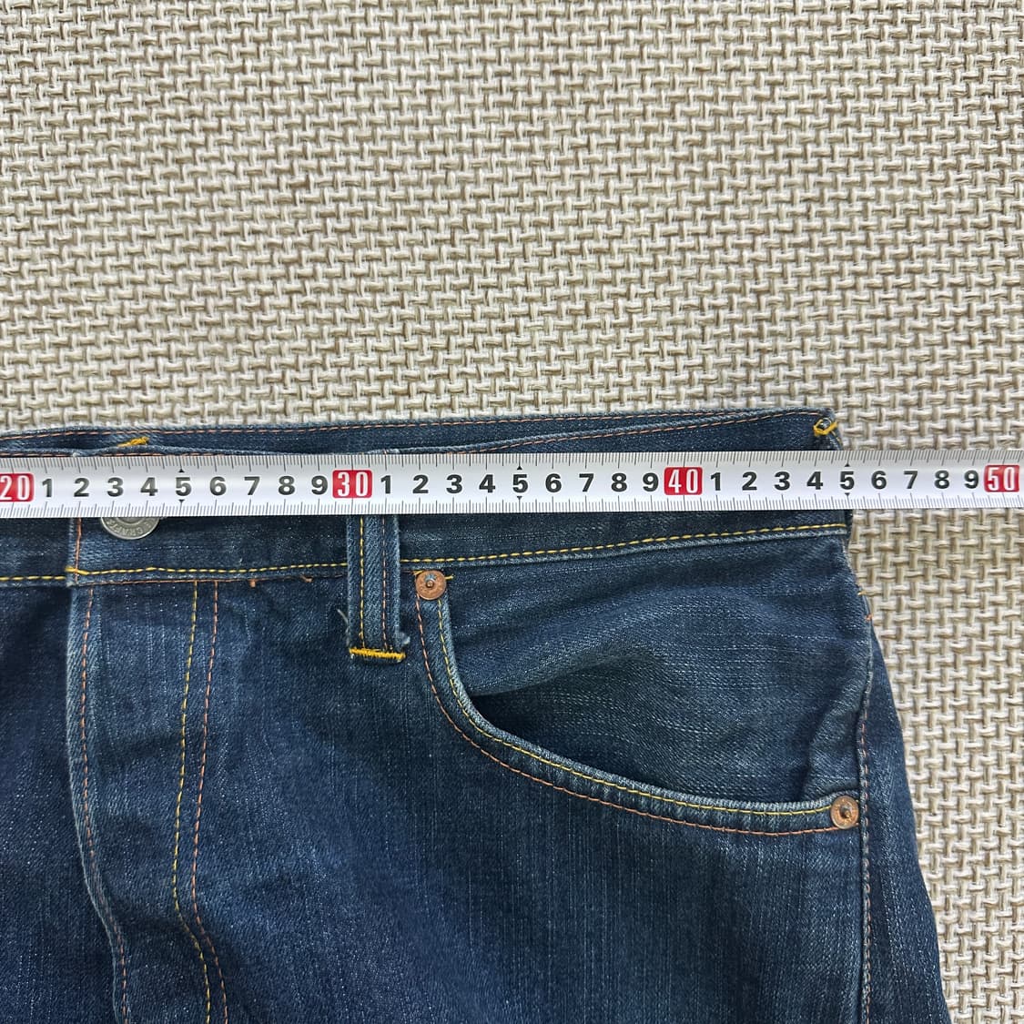 실측확인 에비수 빈티지 데님 와이드 청바지 0512D 상품이미지4