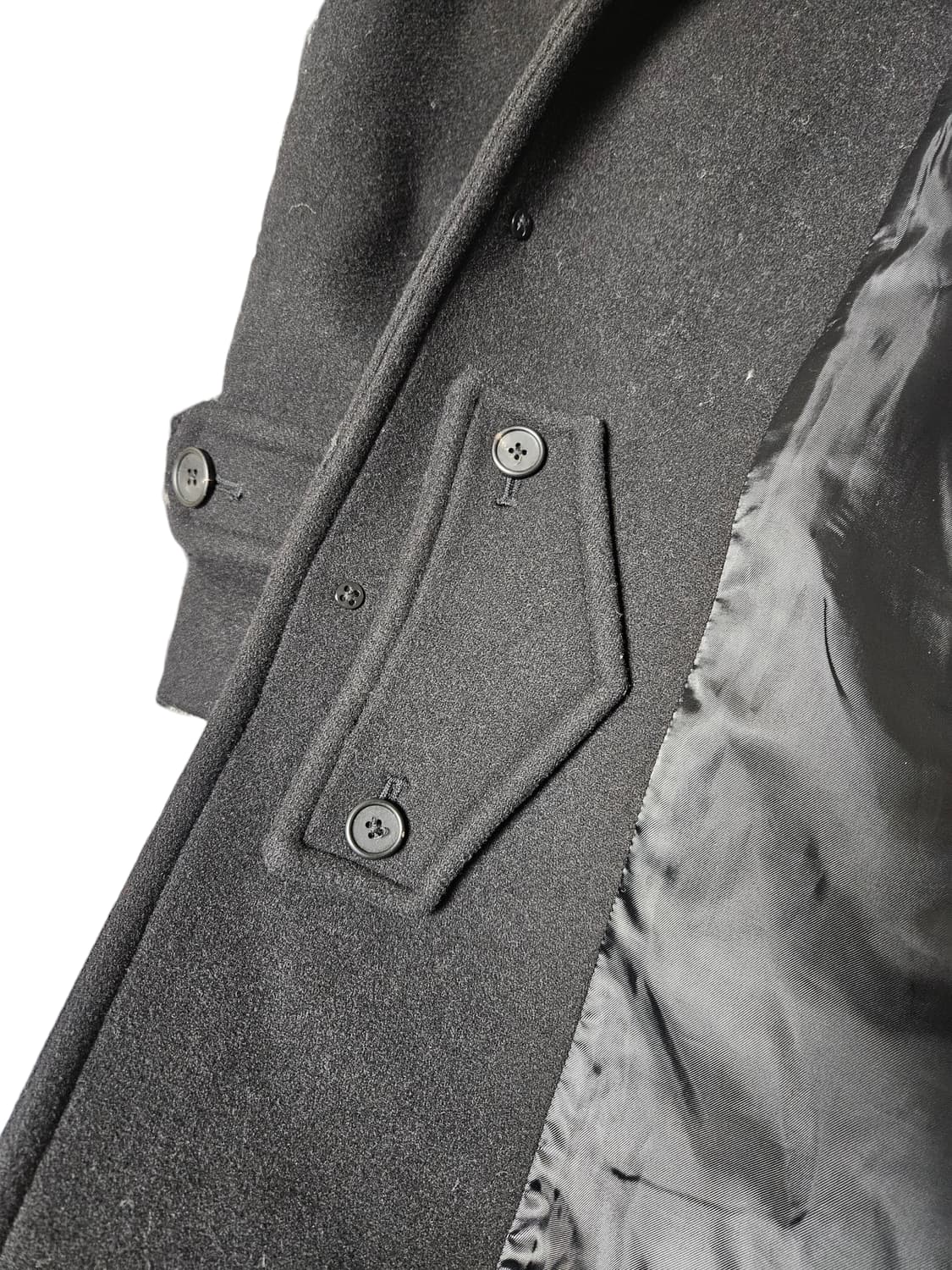 무신사스탠다드 캐시미어 블렌드 오버사이즈 발마칸 코트 블랙 L 상품이미지5