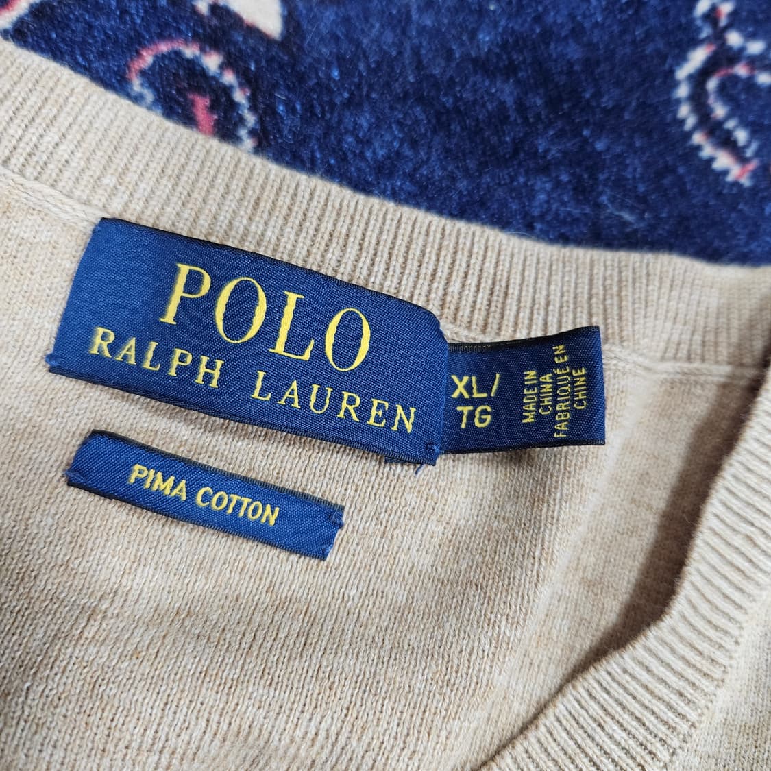 (미사용)폴로랄프로렌 파마코튼 브이넥 스웨터 니트 XL size 상품이미지5
