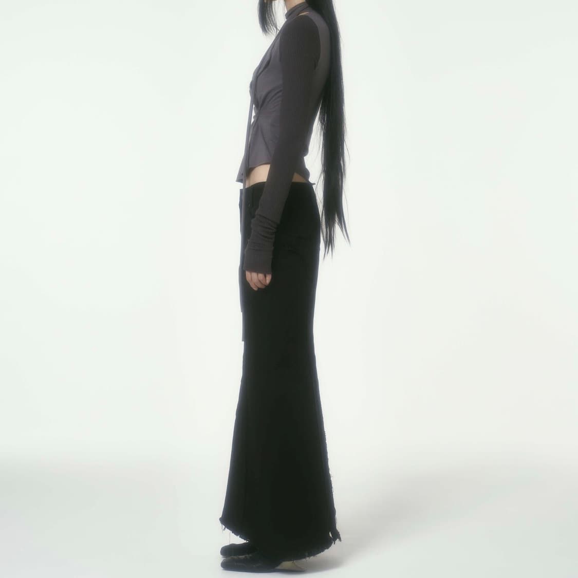 washed denim skirt black 상품이미지2