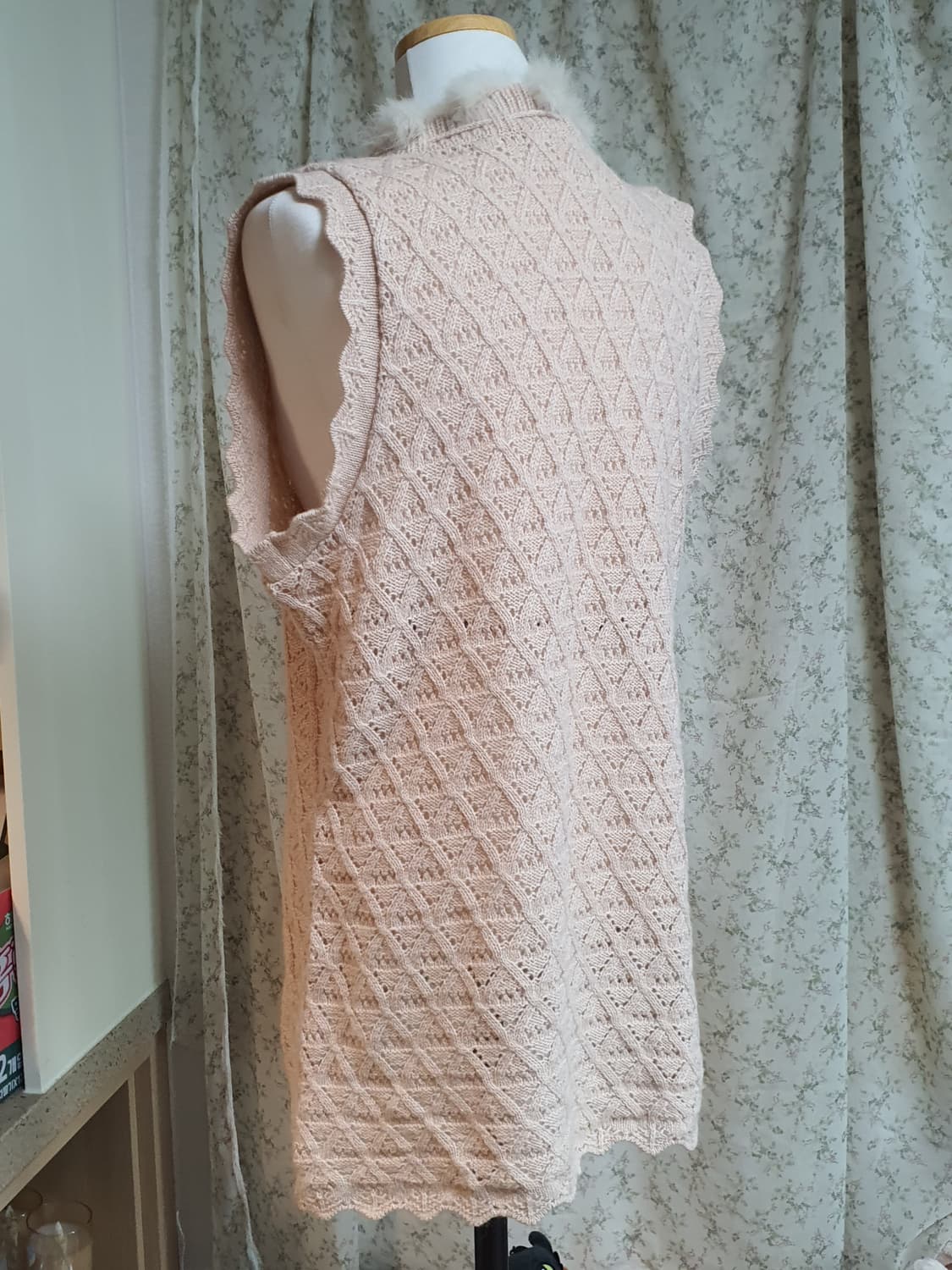 [모리걸] 레이스 펀칭 니트 조끼 블라우스 상품이미지4