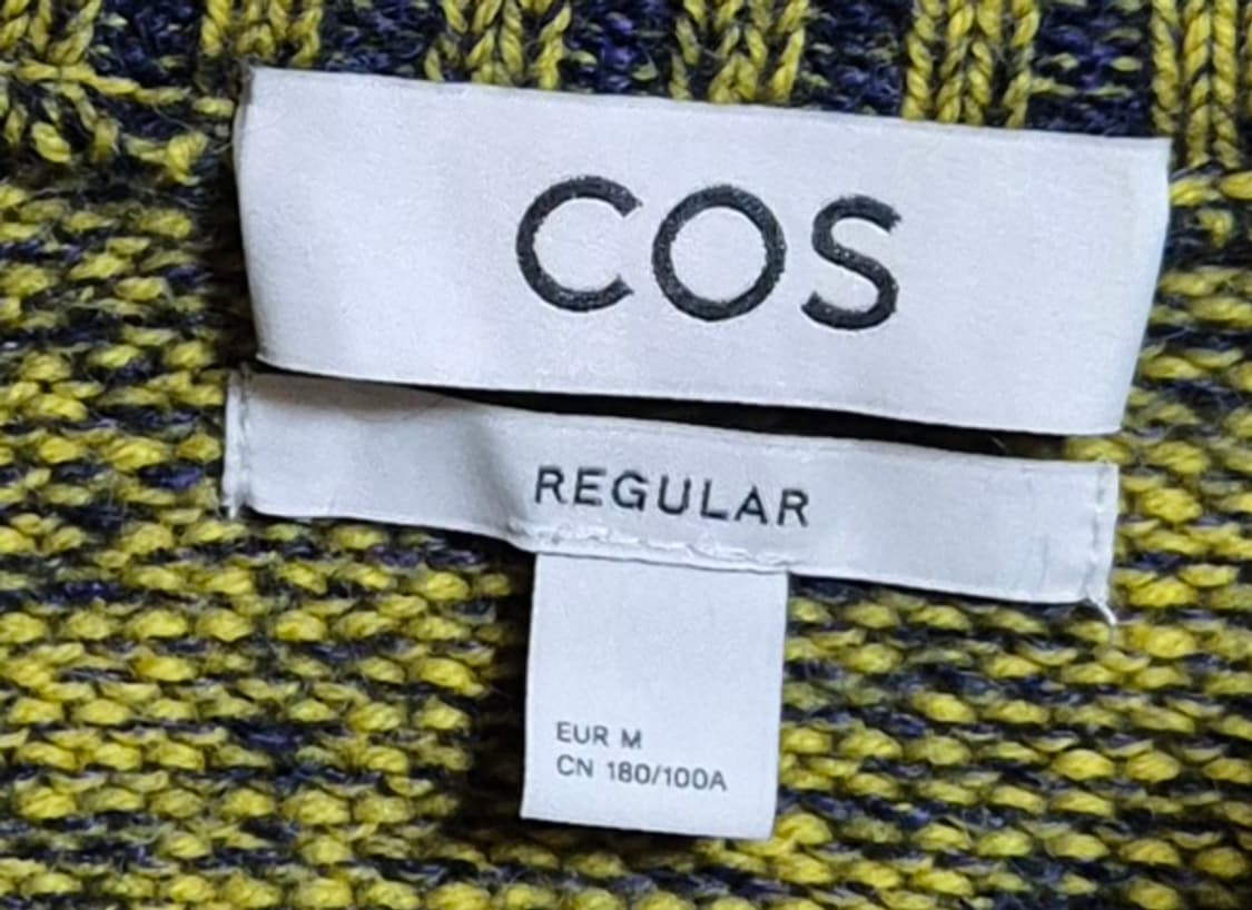 M ) COS 코스 라임/네이비 울혼방+모헤어 니트 상품이미지3