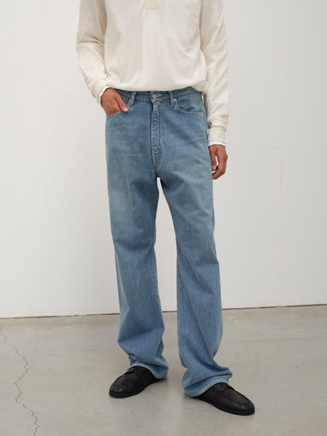 교환) 오라리 셀비지 페이디드 라이트 데님 4 상품이미지1