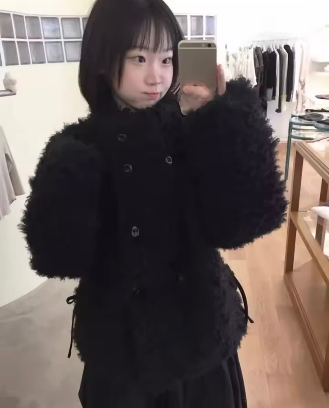 모피 코트 블랙 상품이미지1