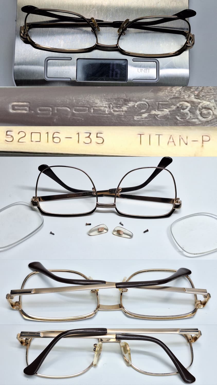 80s 일본 빈티지 브로우라인 포인트 티타늄 안경테 G.gron-2536 상품이미지3