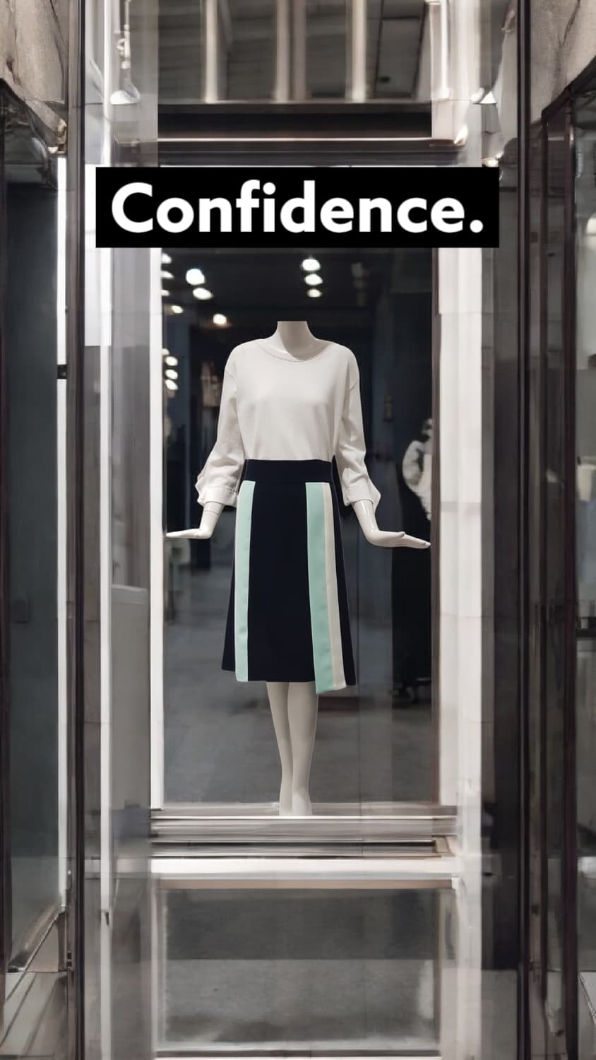 한섬 세컨플로어 컬러 배색 H라인 미디스커트 66 상품이미지1