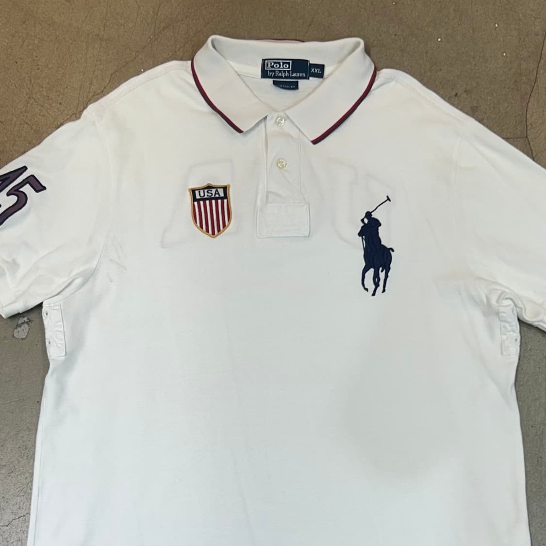 XXL 폴로랄프로렌 USA 빅포니 화이트 카라 반팔티 상품이미지1