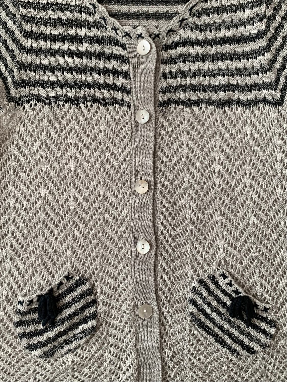 모리 스트라이프 반팔 니트 상품이미지3