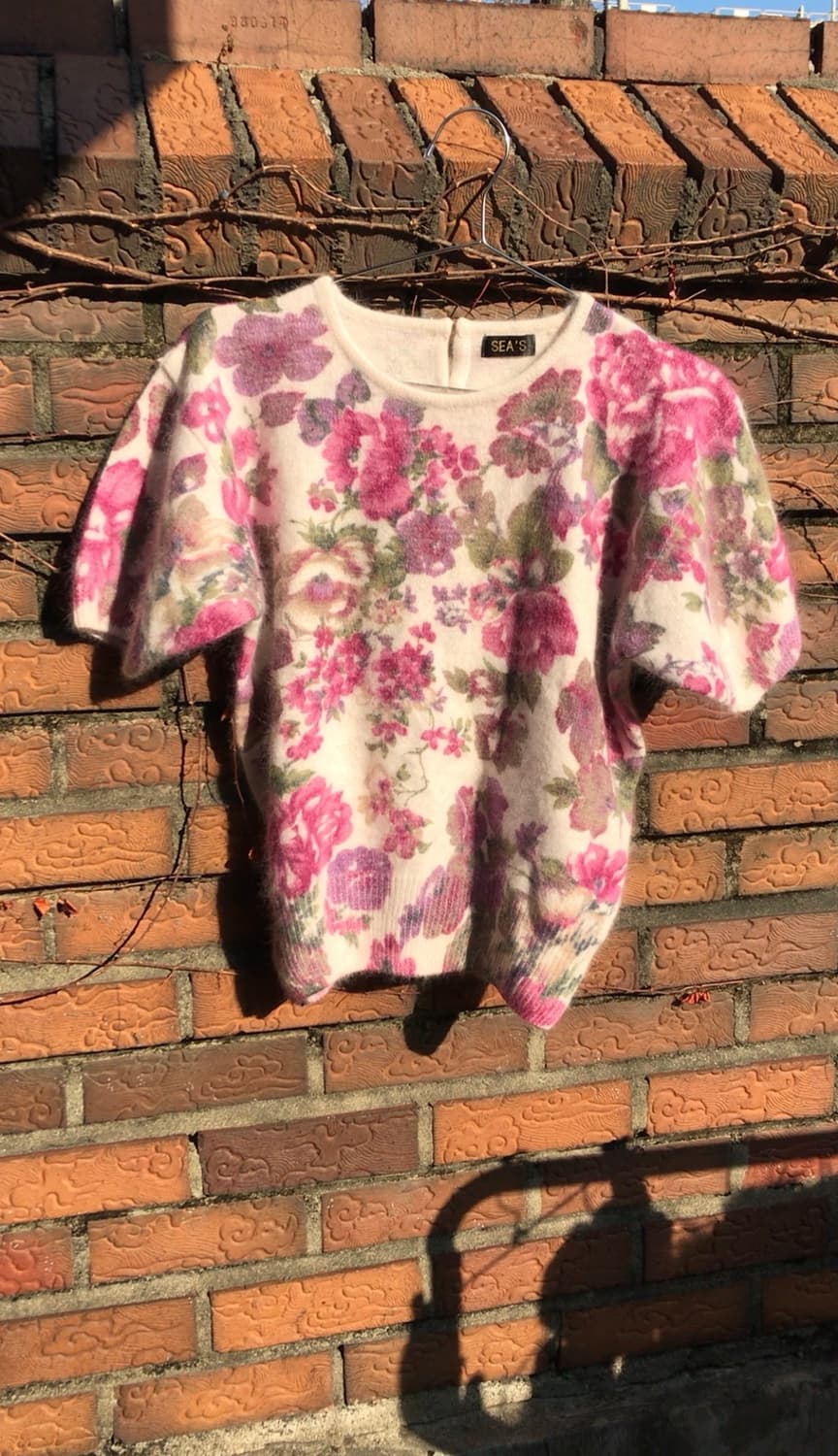 vintage flower pattern knit 상품이미지2