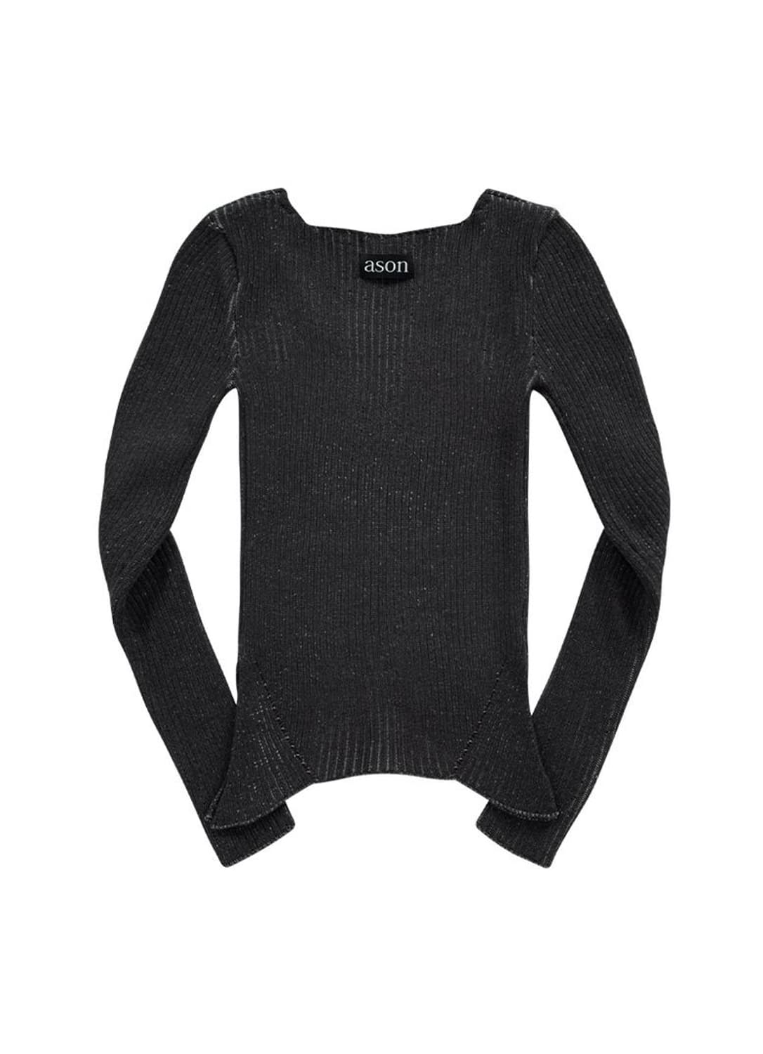 애즈온 스퀘어 트임 니트 블랙 상품이미지3