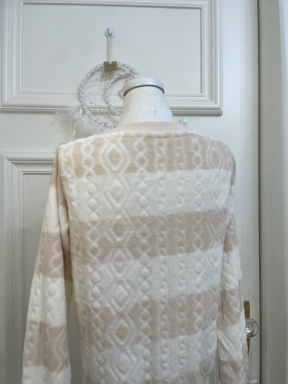 ivory beige stripe soft warm mtm top 상품이미지4