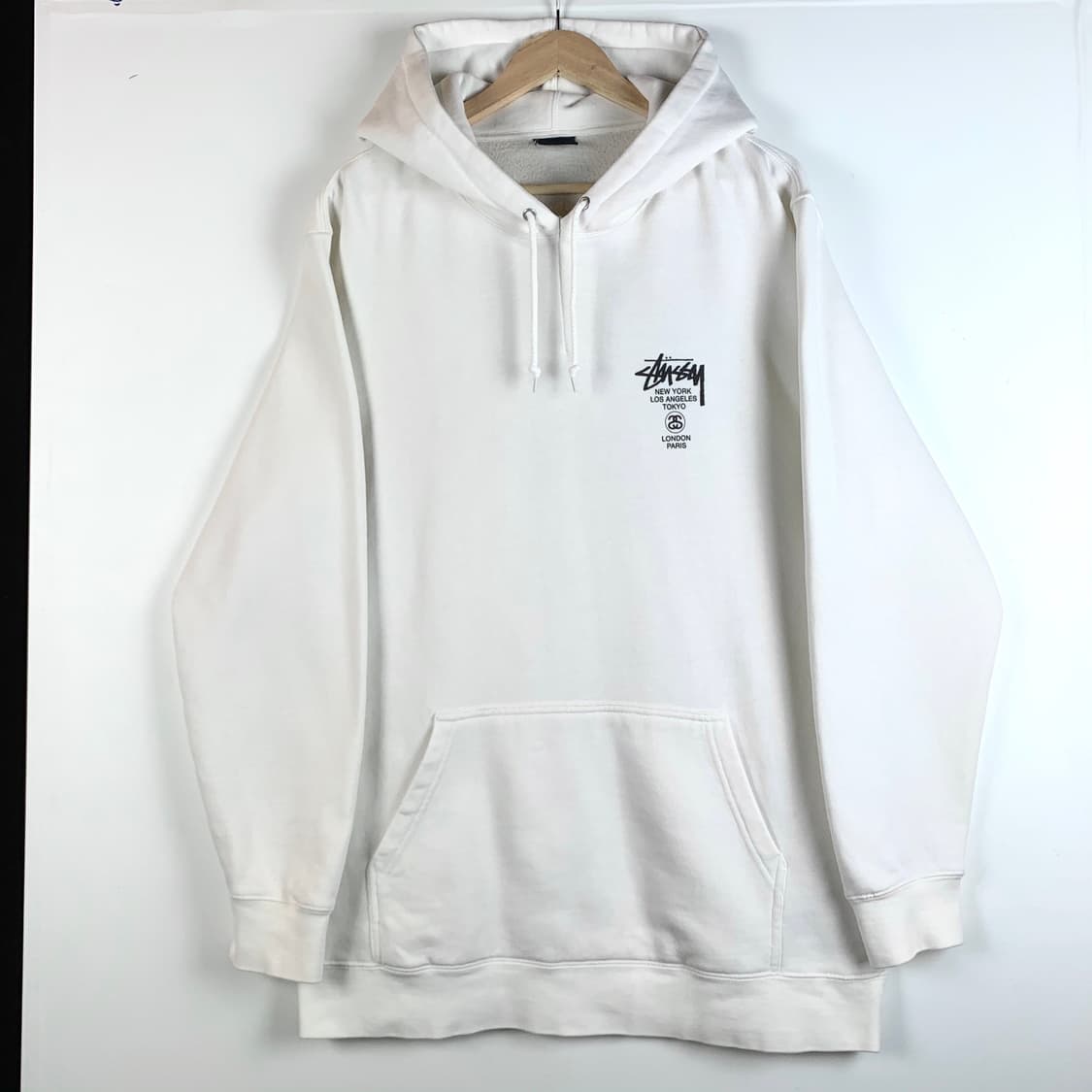 Stussy (스투시) 월드 투어 화이트 스웻 후드티 상품이미지4