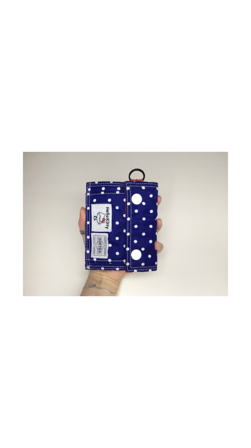 Porter 포터 x 아트모스 x 헬로키티 블루 도트 땡땡이 지갑 상품이미지2