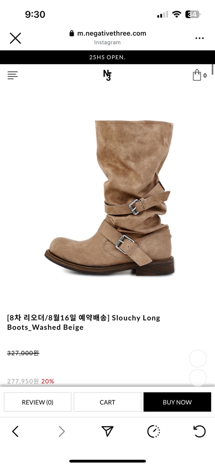 네거티브쓰리 Slouchy Long Boots_Washed Beige 상품이미지1