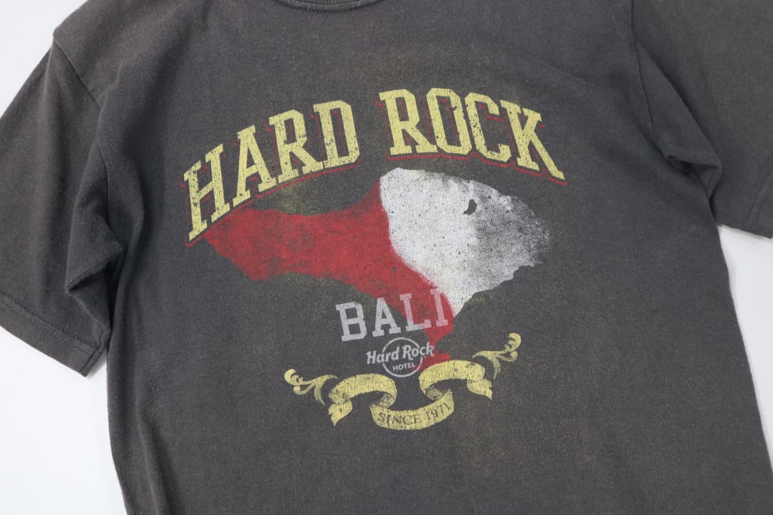 하드락 카페 발리 빈티지 페이디드 차콜 그래픽 반팔 티셔츠 (S) 상품이미지2