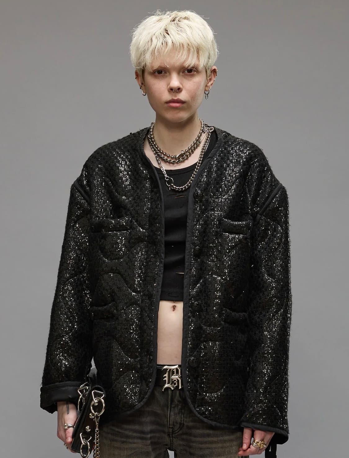 [S]알써틴 R13 GOTHIC LINER 코티드 트위드 자켓 상품이미지1