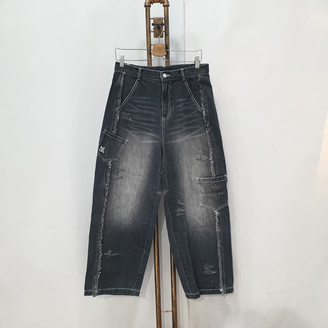 로맨틱크라운 데미지 멀티 포켓 데님 팬츠 M 상품이미지2