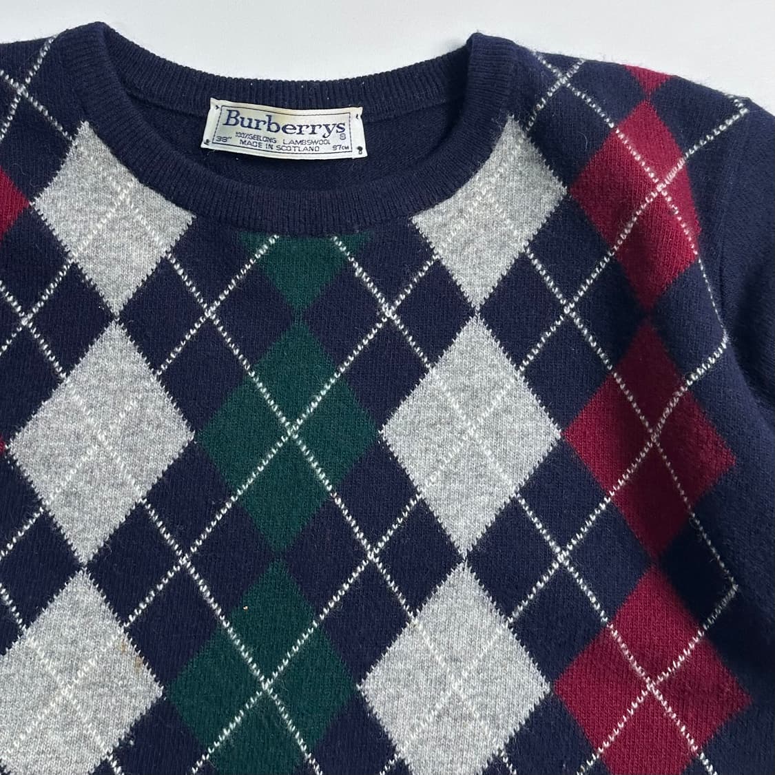 버버리 아가일패턴 울 반팔니트   상품이미지4