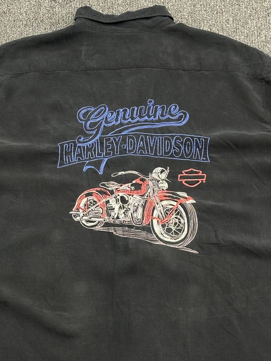 2XL)할리데이비슨 빈티지 자수 블랙 반팔셔츠 상품이미지6