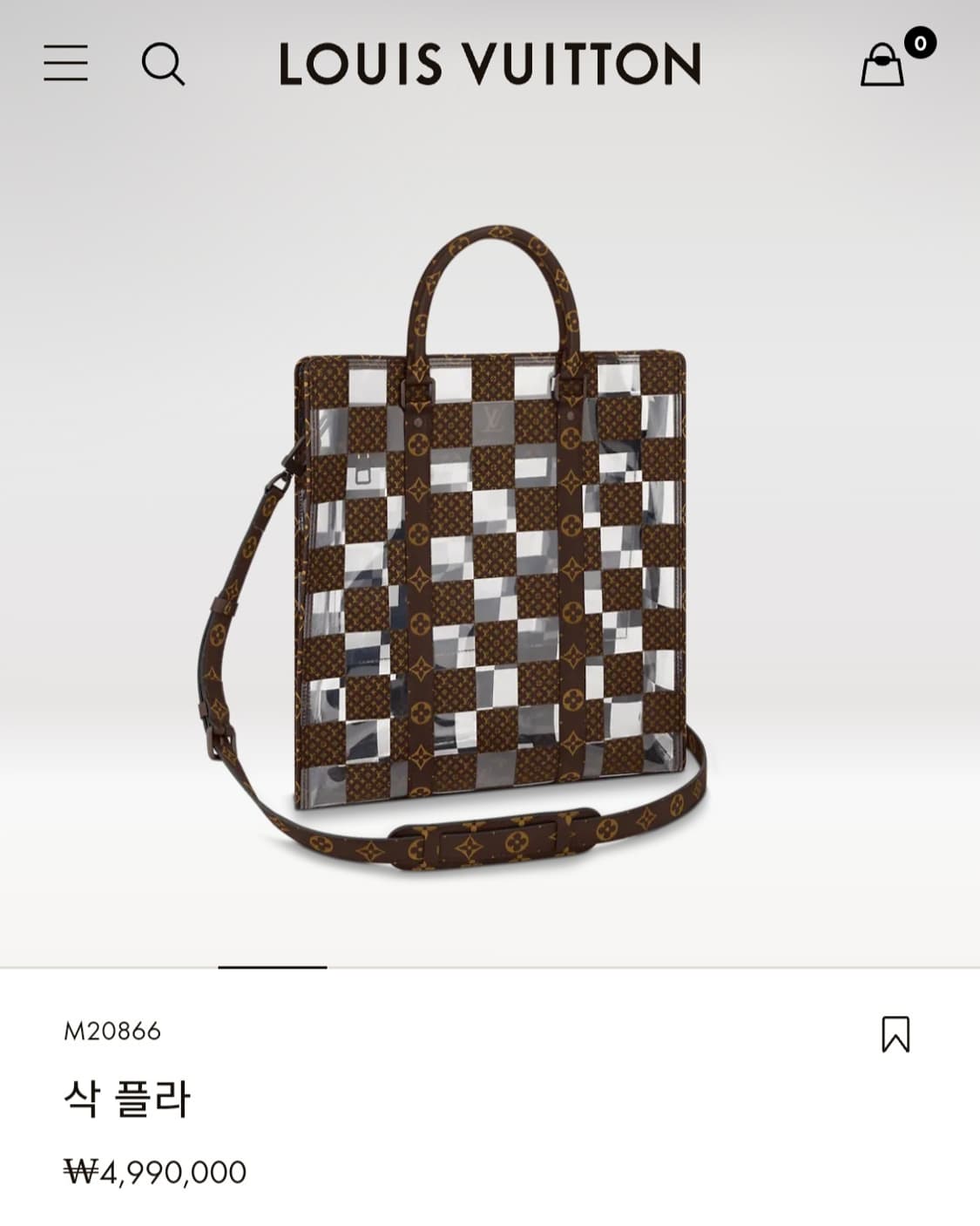 루이비통 버질아블로 모노그램 다미에 투명 삭플라NM 크로스백 상품이미지2