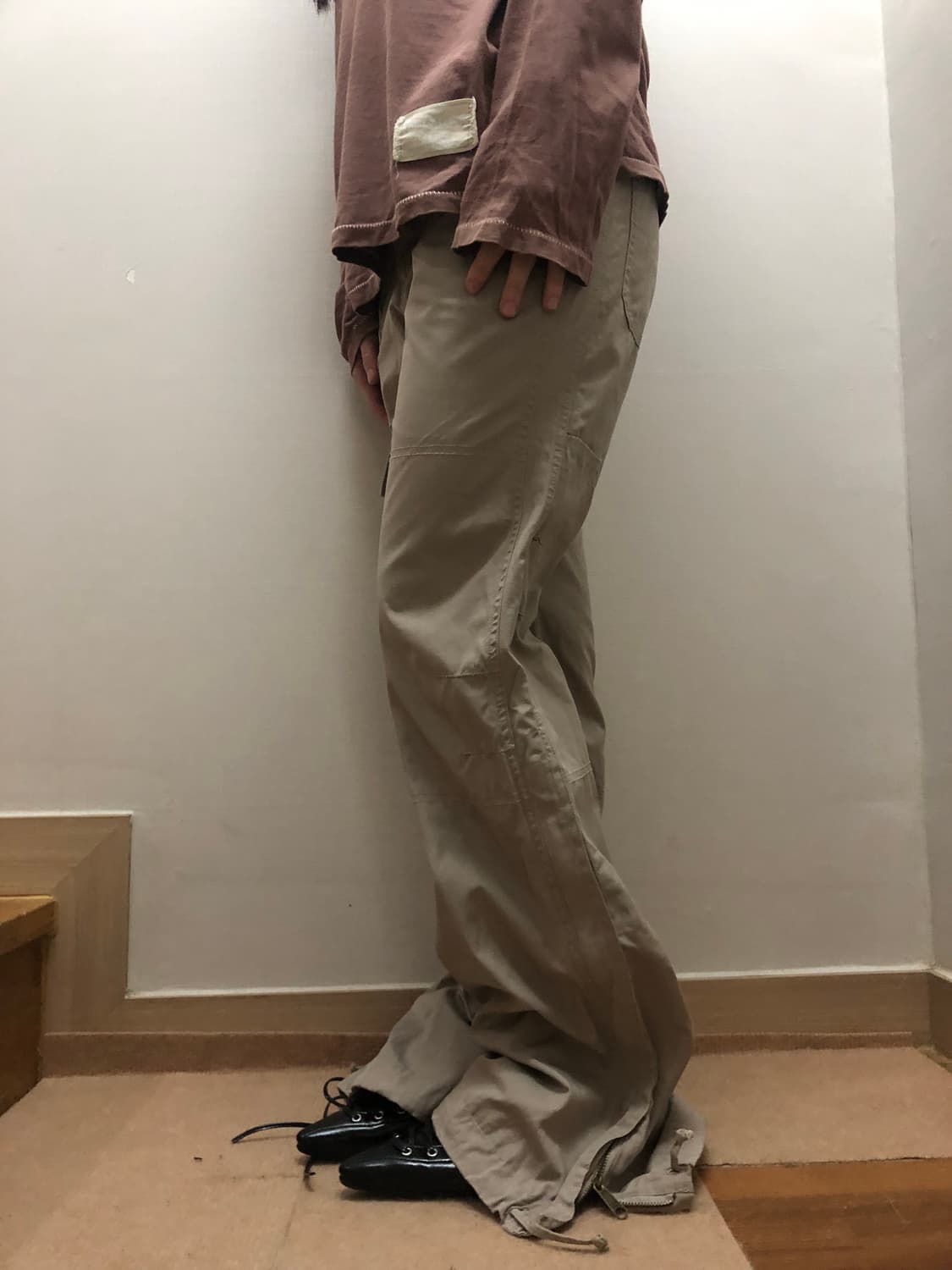 빈티지 베이지 펑크 팬츠 상품이미지3