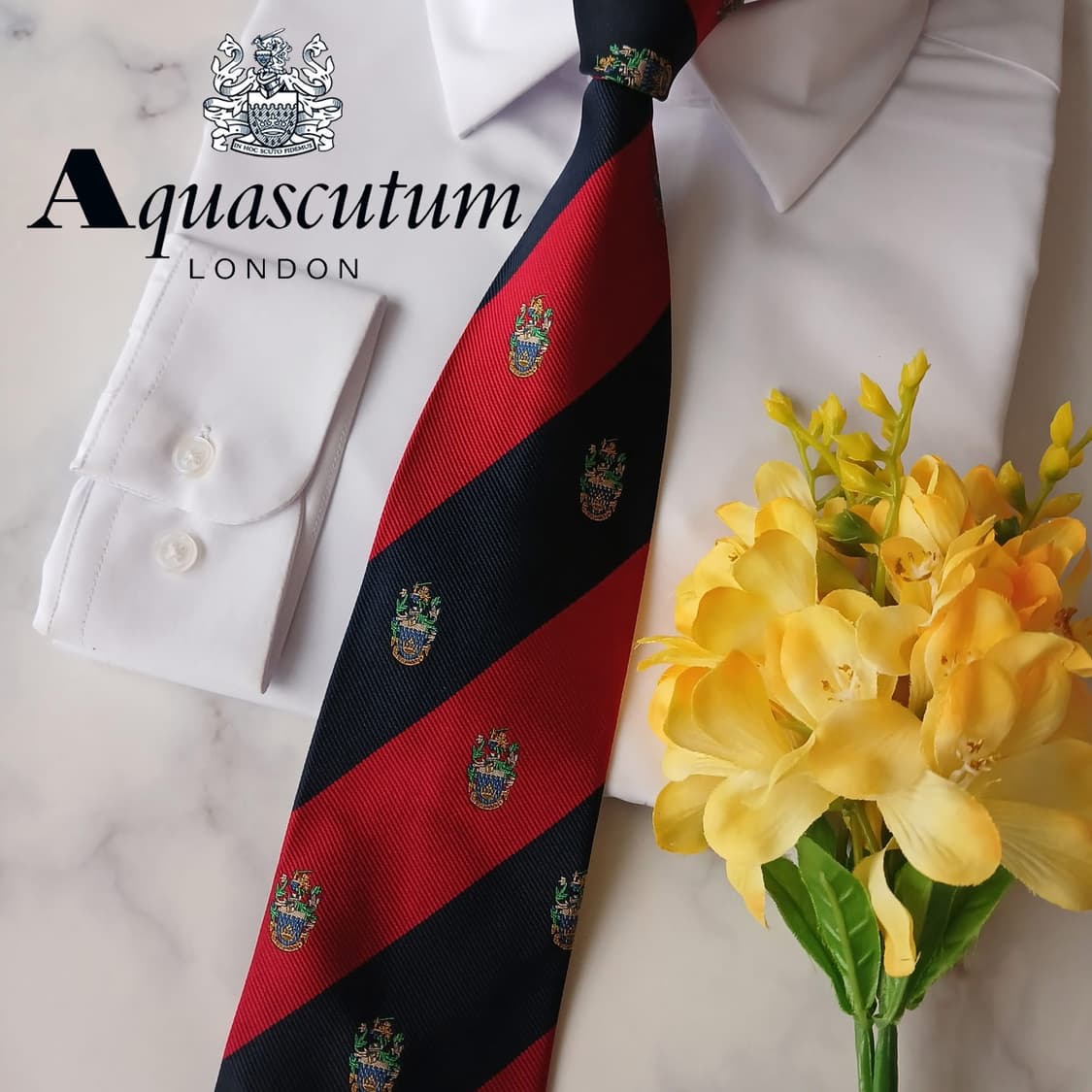 아쿠아스큐텀 실크 스트라이프 넥타이 9.7cm A등급 A18921
 상품이미지1