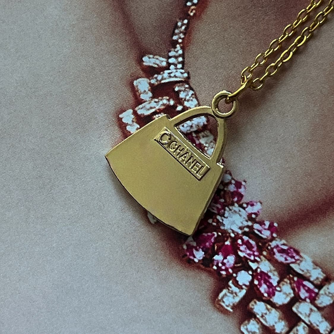 샤넬 큐빅백 골드 업사이클링 목걸이 상품이미지5