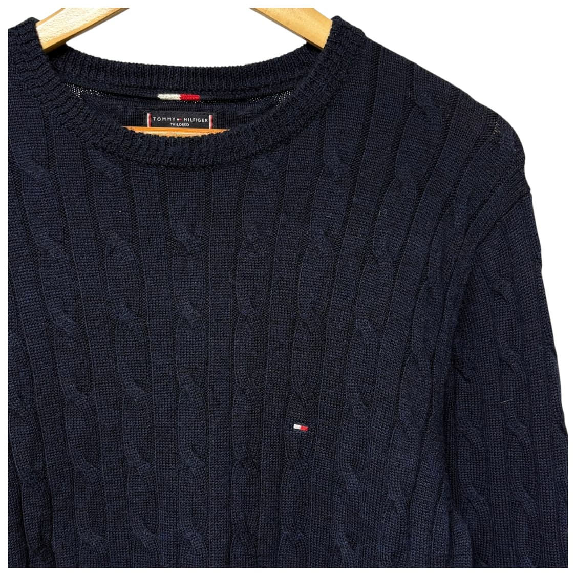 3768 타미힐피거 네이비 꽈베기 케이블니트 상품이미지2