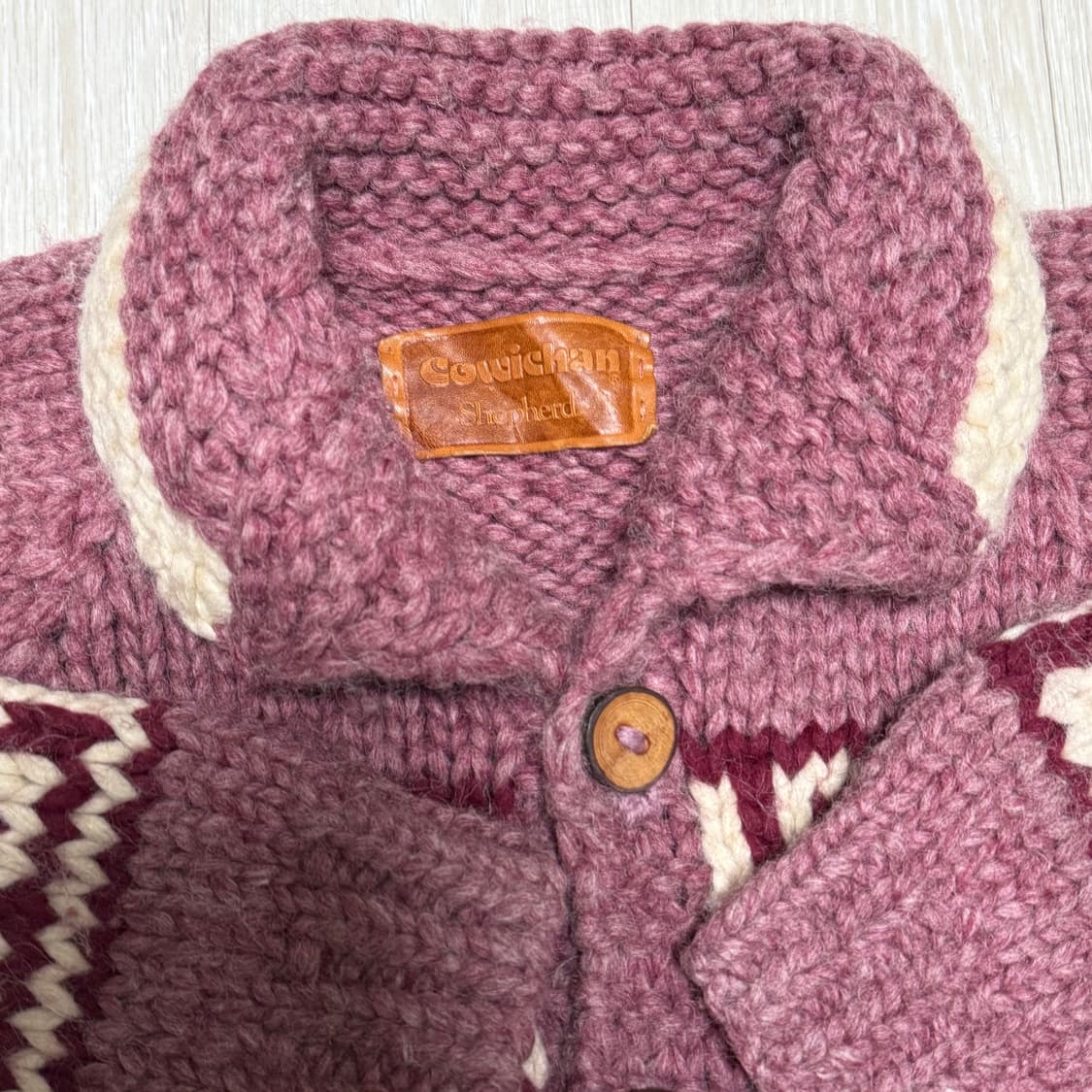 Rare) 로즈핑크/베이지 헤비울 코위찬 상품이미지4