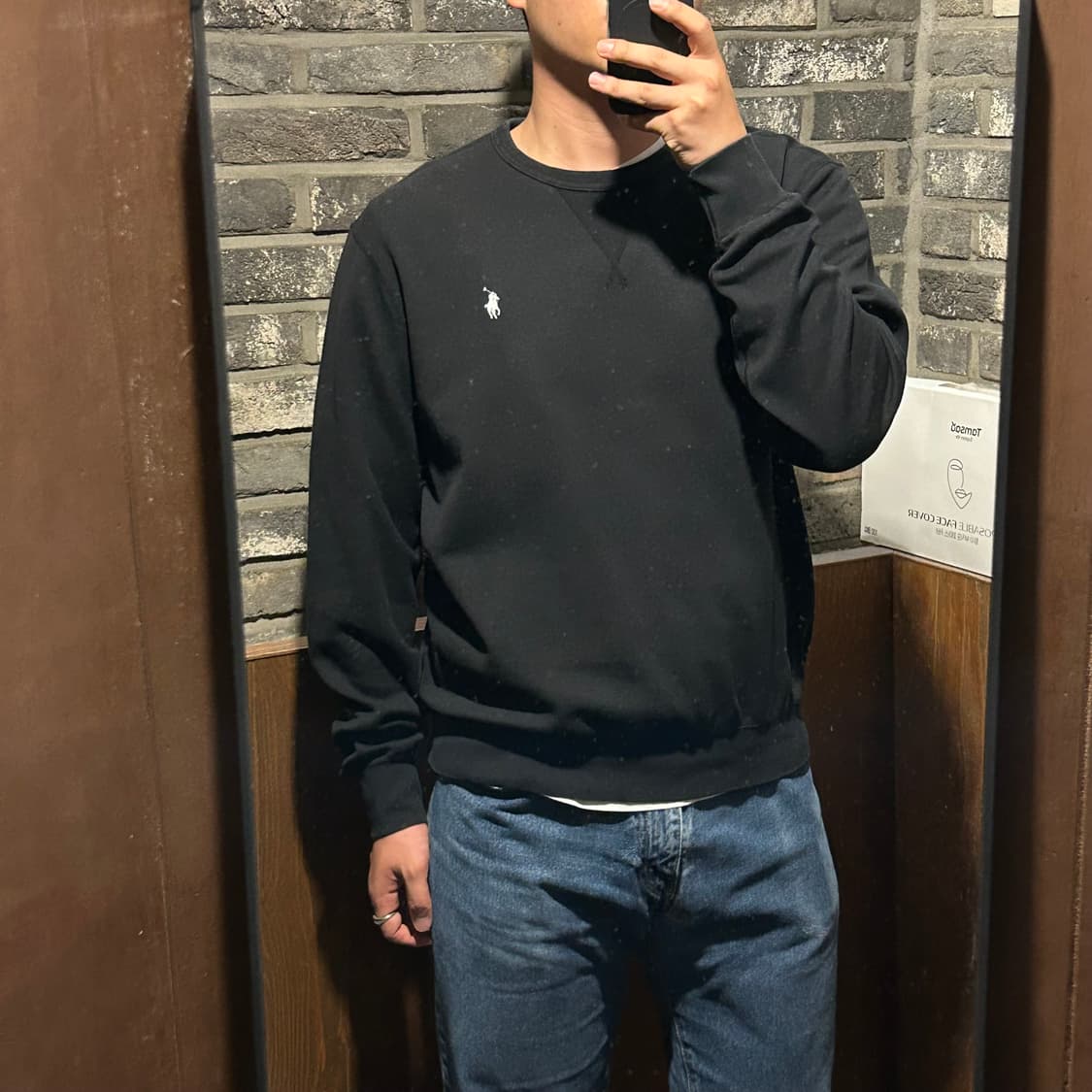 L) 폴로 랄프로렌 블랙 맨투맨 티셔츠 신형 큐알탭 상품이미지8
