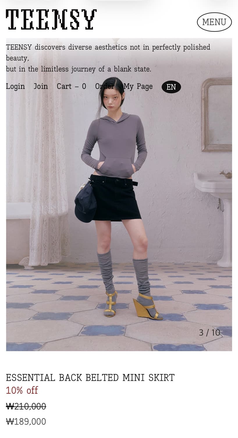 teensy / ESSENTIAL BACK BELTED MINI SKIR 상품이미지3