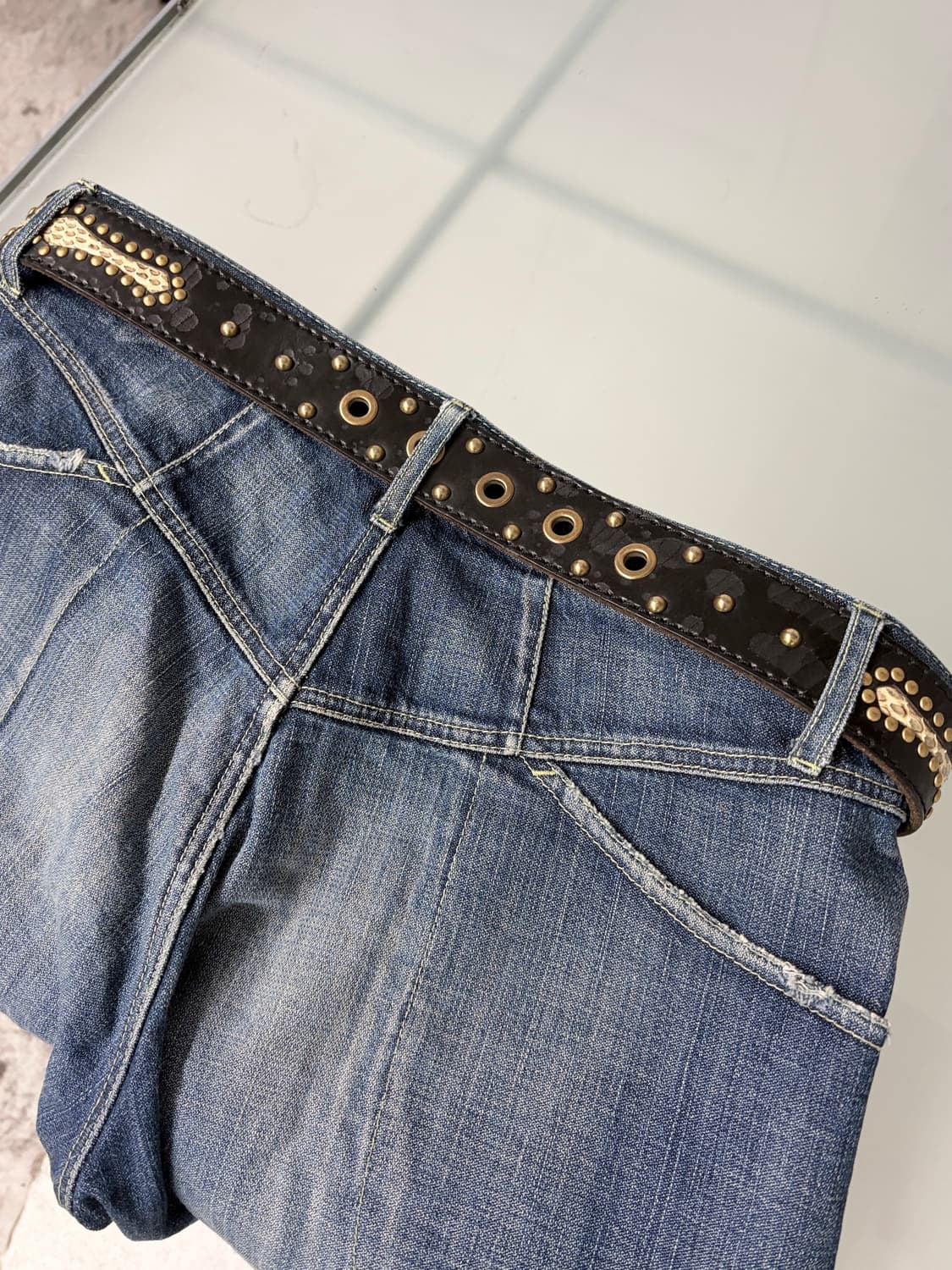 2000‘s 돌체앤가바나 파이톤 스터드 레더 벨트 상품이미지2